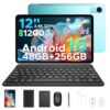 POPUX P12 Pro Android 16 Tablet (2026), 120Hz 2.4K Tablet 12 inch Android with Gemini AI, 48GB+256GB/2TB, Unisoc T7300 Octa-Core, 12000mAh, 13MP+8MP, Widevine L1, Tablet with Sim Card Slot, Pen, Blue