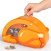 Pordi Wooden Piggy Bank for Kids, Clear Window, Bell Sound