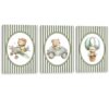 Pormipone Teddy Bear Canvas Wall Art 3 Piece 16x24 Inch Nursery Decor