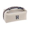Portable Canvas Makeup Bag - Medium Size Cosmetic Organizer with Handles & Zipper, Simple Solid Color Toiletry Pouch for Travel (Orange/White/Pink) (Beige)
