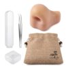 Portable Pimple Popping Toy, Realistic Silicone Nose Pimple Popper Toy, Refillable Blackhead Popping Toys for Stress Relief, Anxiety Distraction, Sensory Satisfaction, Couples Novelty Play (Beige)