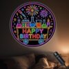 Portable Projector Lamp USB Powered Science Lab Happy Birthday Party with Test Tubes Beakers Stars Fireworks