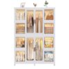 Portable Wardrobe Closet, 12 Cube Storage Organizer with 2 Hanging Rods