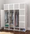 Portable Wardrobe Plastic Modular Cube Foldable Shoe Storage Cabinet Organizer Shelf For Hallway Bedroom Entrance Shoe Rack Shelf For Clothes Shoes Toys,111x47x147cm