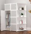 Portable Wardrobe Plastic Modular Cube Foldable Shoe Storage Cabinet Organizer for Hallway Bedroom Entryway Shoe Shelf Shoe Shelf for Shoe Toys, 147x47x147cm