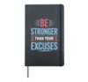 Positive Be Stronger Than Your Excuses Quote Men Women Kids Hardcover Journal, Black