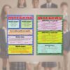 Positive Negative Integers and Adding Subtracting Integers Math Poster Set — 2 Prints 12x18 Inch US Made