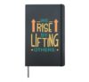 Positive Quote We Rise By Lifting Others Men Women Kids Hardcover Journal, Black