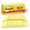 Post-it Super Sticky Notes, 24 Pads, 3 x 3 in., School Supplies, Office Products, for Vertical Surfaces, Monitors, Walls and Windows, Canary Yellow