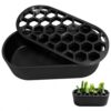Poswoter 3D Printed Hydroponic Scallion Planter, 18 Pods Scallion Water Growing System, Soilless Hydroponic Herb Planter for Kitchen Countertop, Black
