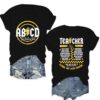Potia Teacher Shirts for Women ABCD Teacher Tour Shirt Back to School Tops