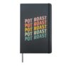 Pot Roast Typeset Apparel Slow Cooking Love Meat Hardcover Journal, Black