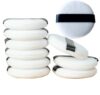 Powder Sponge, 10 Pcs White 2.9 In Diameter Skin Friendly Ultra Soft Crystal Velvet Powder Puff