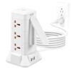 Power Strips Tower with Wireless Charging and Night Light,9 AC outlets & 3 USB Port,6ft Cord