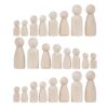 PPPHTUO Wooden Peg Dolls Wood Doll Bodies Wood Shapes Blank Figurines for Painting and Staining Suitable for Kids Crafts Family Holiday