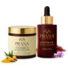 PRANA Soundarya Bridal Glow Bundle – Turmeric & Sandalwood Face Mask + Saffron Glow Face Serum – Ayurvedic Glow Ritual for Dark Spots, Even Skin Tone, Hydration & Radiant Skin (60ml + 30ml)
