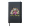 Pre-K Preschool Kindergarten Future Teacher Rainbow Hardcover Journal, Black