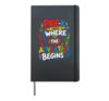PRE-K WHERE THE ADVENTURE BEGINS Teacher First Day of School Hardcover Journal, Black