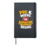 PRE-K WHERE THE ADVENTURE BEGINS Teacher First Day of School Hardcover Journal, Black