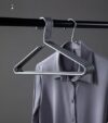 Premium Matte Titanium Gray Aluminum Coat Hangers 10 Piece Set, 16.5” Extra Smooth & Durable Metal Shirt Dress Hanger,Aluminum Alloy Hanger,Clothing Support,Clothing Hang