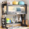 Premium Over-the-Sink Dish RackKitchen Sink nizerSpace-Saving Dish DrainerAntidust Design for Bowls & Plates & Functional Dish Drying Rack