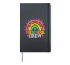 Preschool Crew Teacher Student Kids Rainbow Back To School Hardcover Journal, Black