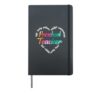 Preschool Teacher Heart Word Cloud Watercolor Rainbow Hardcover Journal, Black
