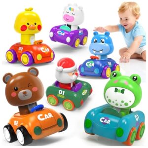 Press and Go Car Toys for Toddlers 1-3, Fun Vehicle Playset Gift for Kids