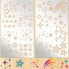 PRESSINART 2Pcs 2 Styles Star Metal Stencil 4 x 7 Inch Stainless Steel Stencils Star Pattern Reusable Templates for Wood Carving Engraving Drawing Fabric DIY Paper Card Scrapbooking Journal Crafts