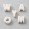 Pretelry 30Pcs Wheat White Chunky Large Letter Beads for Keychains