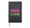 Pretty Pink Dangerous in Camo, Hunting Hobby T-shirt Hardcover Journal, Black