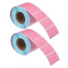 PRETYZOOM 2 Rolls Thermal Paper Label Sticker Roll Pink Thermal Adhesive Labels 2x1 Inch Sturdy Self-Adhesive Material with Powerful Adhesive for Retail and Logistics Use