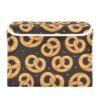Pretzel Food Storage Bin Foldable Collapsible Fabric with Lid Handles 40L
