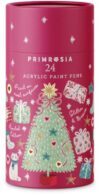 Primrosia Christmas Glitter Acrylic Paint Pens – 24 Pack Acrylic Paint Markers, Glitter & Basic Colors, Christmas Limited Edition Art & Craft Pens, Festive Gift Set