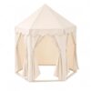 Princess Tent for Girls, Hexagon Castle Play Tent for Kids, Portable Indoor Outdoor Toddler Playhouse （Golden Beige）
