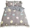 Printed 4-Piece Winter Thick Double-Sided Warm Duvet Cover Flannel Bed Sheet Pillowcase – Soft 100% (C King)