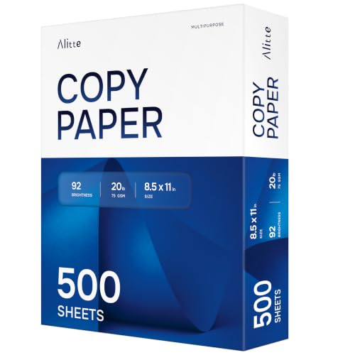 Printer Paper - 8.5 x 11 White Letter Size Copy Paper, 1 Ream 500 Sheets 20 lb Printing Paper for Documents Writing, Drawing, Smooth, 92 Bright | Home, School, Office Supplies | Made in USA