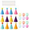 Prndkhn 6/12Pcs Mini Party Hats and Balloon Sets, Felt Birthday Hats for Stuffed Animals Dolls Dog Cat Rabbit, Mini Animal Hat Party Decor Accessories