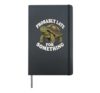 Probably Late For Something Funny Turtle Procrastination Hardcover Journal, Black