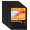 Professional-Grade Textured Canvas Set - 14-Pack Black Stretched Panels 11X14 Inch, Heavyweight Gesso Primed Art Boards for Oil/Acrylic/Wall Decor & Studio Painting Projects
