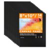 Professional-Grade Textured Canvas Set - 14-Pack Black Stretched Panels 8x10 Inch, Heavyweight Gesso Primed Art Boards for Oil/Acrylic/Wall Decor & Studio Painting Projects, Art Painting Supplies