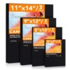 Professional Artist Canvas Panels Multi Size Pack - Acid-Free Primed Surface for Oil Acrylic Watercolor Painting (11x14 9x12 8x10 5x7, 12-Pack Studio Art Boards)