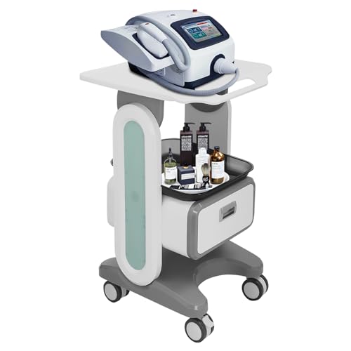 Professional Medical Trolley Cart with Wheels, Mobile Ultrasound Cart, Large Capacity Salon & Beauty Storage Utility Cart with Drawer for Home Bedroom Salon Lab Hospital Dental Office Clinic