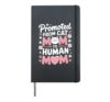 Promoted From Cat Mom To Human Mom Mothers Day Groovy Hardcover Journal, Black