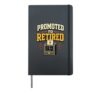 Promoted to retired funny retirement vintage design Hardcover Journal, Black