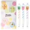 Puckator Foodiemals Bubble Tea Everlasting Pencil | Novelty Mechanical Pencils with Fun Character Designs | No Sharpening Stationery | Pack of 3