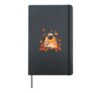 Pug Fall Autumn Leaves Pumpkin Spice Latte Dog Kawaii Hardcover Journal, Black