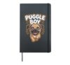 Puggle Boy Cute Cartoon for Dog Owners | Mens Puggle Hardcover Journal, Black