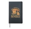 Puggle Dog Owner Dog Lover Pug Puppy Beagle Hardcover Journal, Black