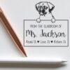 Puggle Peeking from the Classroom of Stamp, Duo Hand Mount, 1-5/8 Square